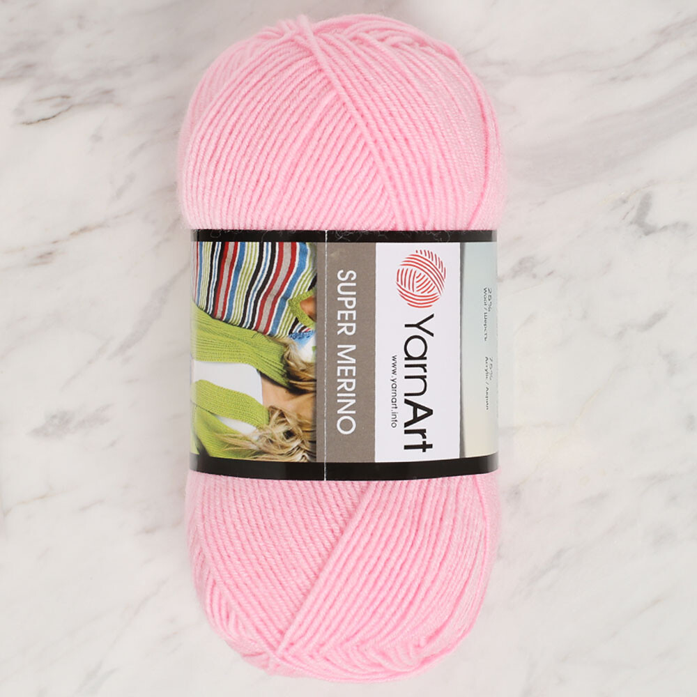 Yarnart Super Merino Yarn, Baby Pink 6509 Hobiumyarns