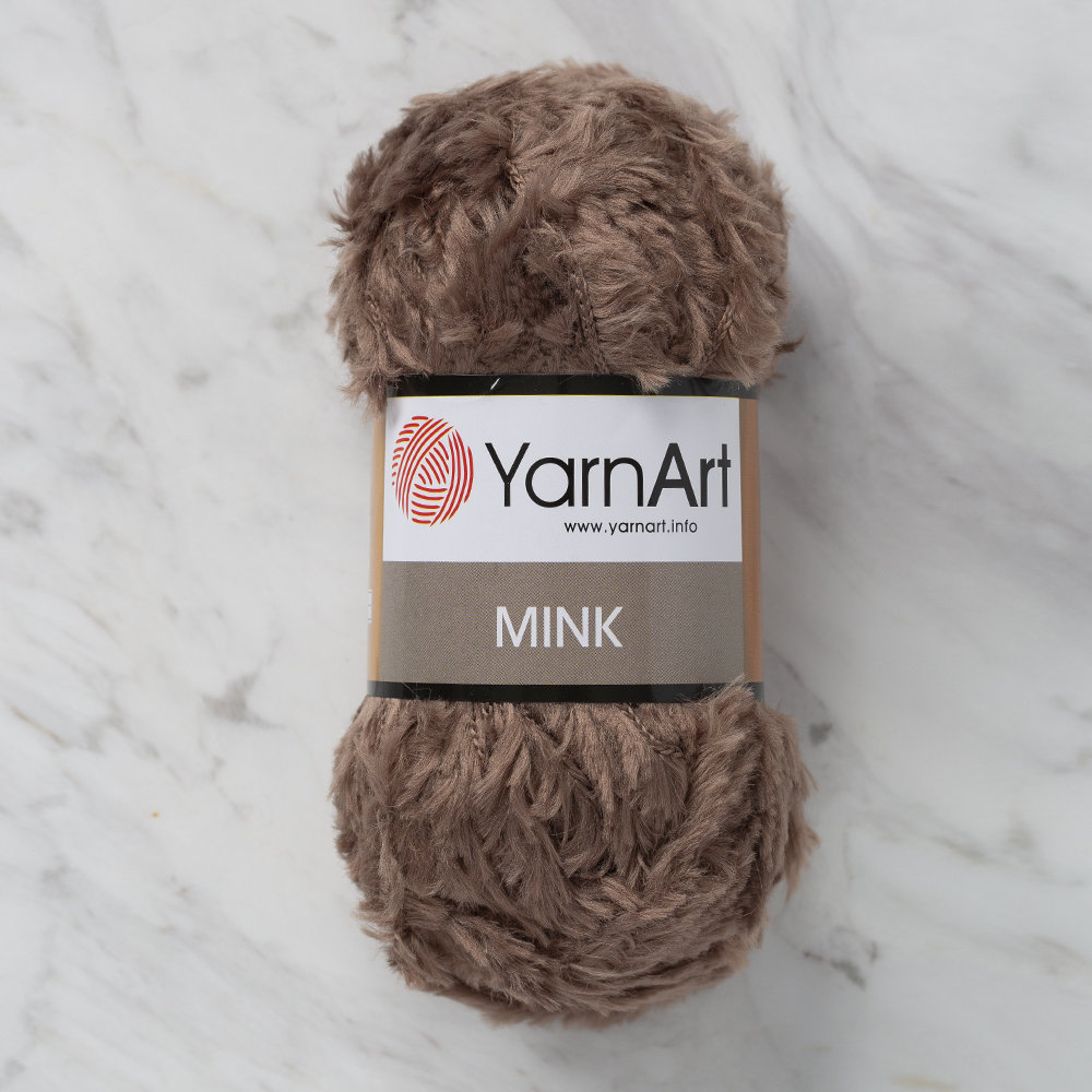 YarnArt Mink 50gr Fluffy Yarn, Light Brown 332 Hobiumyarns