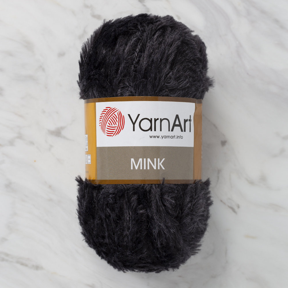 YarnArt Mink 50gr Fluffy Yarn, Black 336 Hobiumyarns