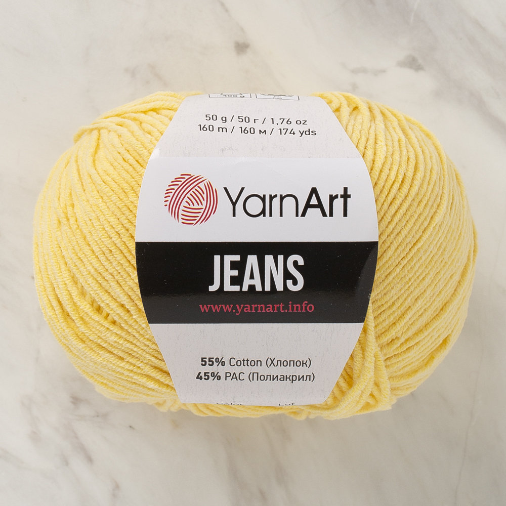 YarnArt Jeans Knitting Yarn, Light Yellow - 88 - Hobiumyarns