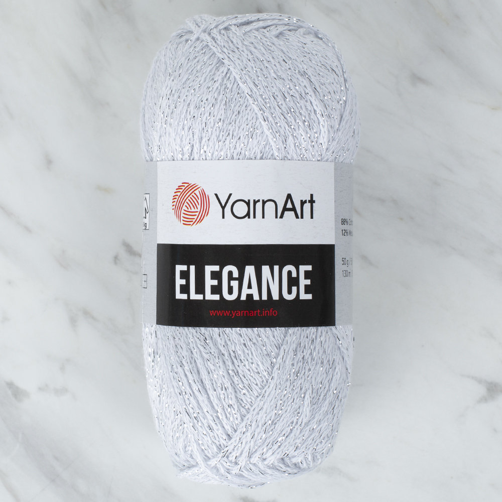 YarnArt Elegance Sparkly 50 Gr Yarn, Off White - 101 - Hobiumyarns