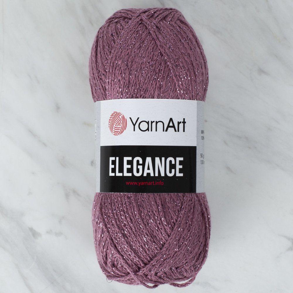 YarnArt Elegance Sparkly 50 Gr Yarn, Dusty Rose - 112 - Hobiumyarns