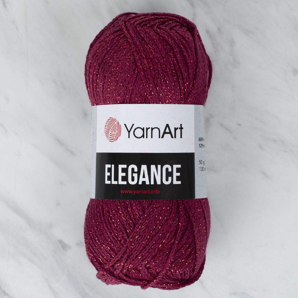 YarnArt Elegance Sparkly 50 Gr Yarn, Light Claret - 123 - Hobiumyarns