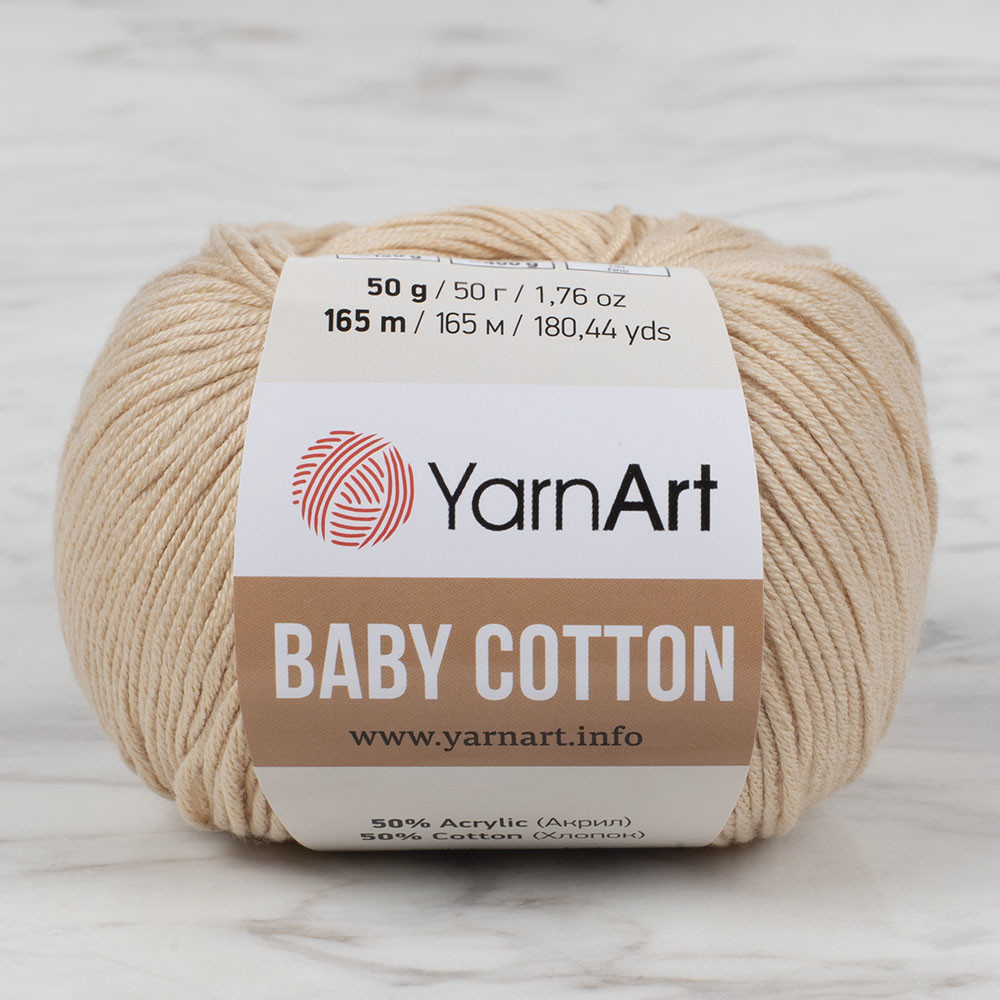 YarnArt Baby Cotton Knitting Yarn, Beige 404 Hobiumyarns