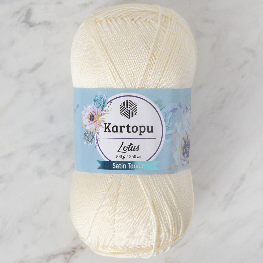 Kartopu Lotus Knitting Yarn, Cream - K025 - Hobiumyarns