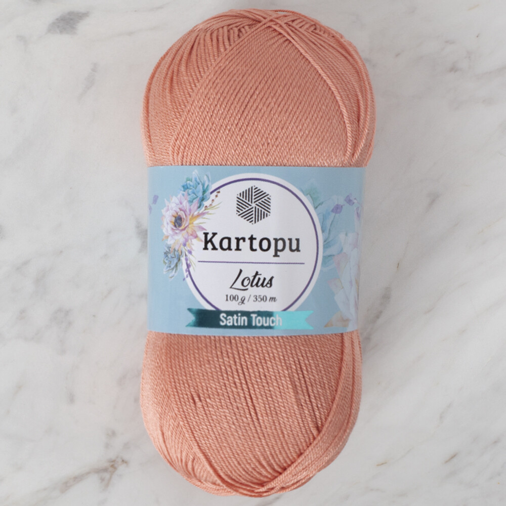 Kartopu Lotus Knitting Yarn, Pinkish Orange - K103 - Hobiumyarns