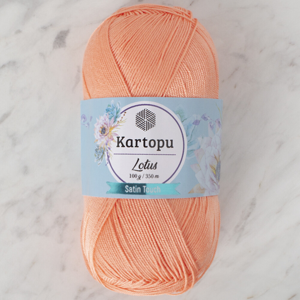 Kartopu Lotus Knitting Yarn, Pinkish Orange - K218 - Hobiumyarns