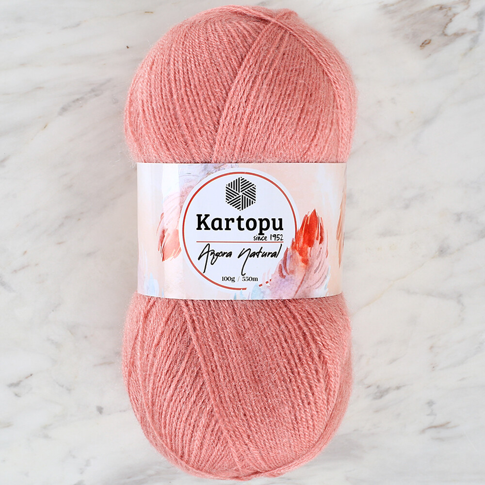 Kartopu Angora Natural Knitting Yarn,Coral - K778 - Hobiumyarns