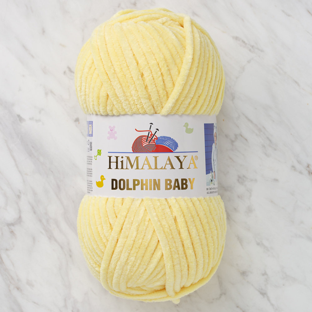 Himalaya Dolphin Baby Chenille Yarn, Yellow 80302 Hobiumyarns