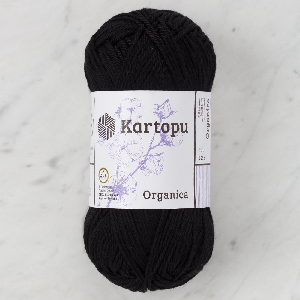 Kartopu Organica 50gr Yarn, Black - K940 - Hobiumyarns