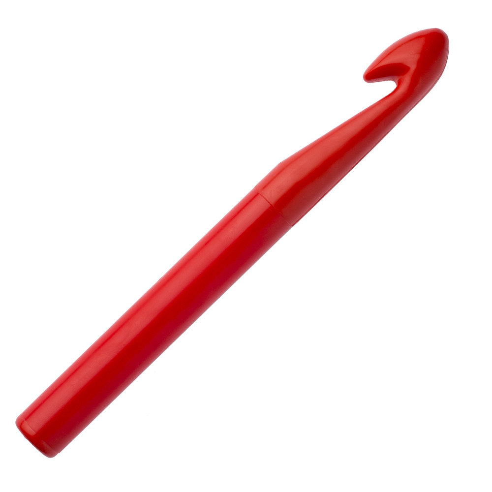 Pony Colour 20 mm 20 cm Plastic Crochet Hook, Red - 44372 - Hobiumyarns