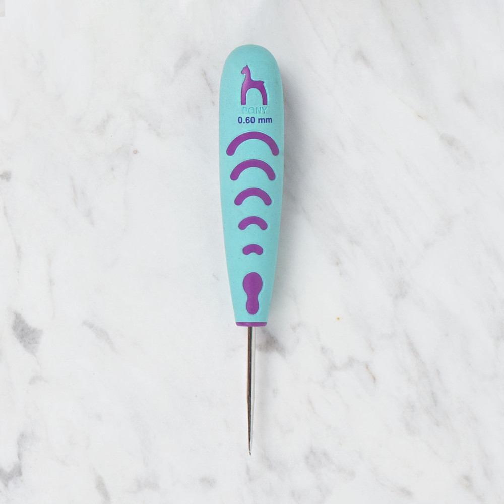 Pony 0.6 mm 13 cm Metal Lace Crochet Hook with Soft Ergonomic Handle