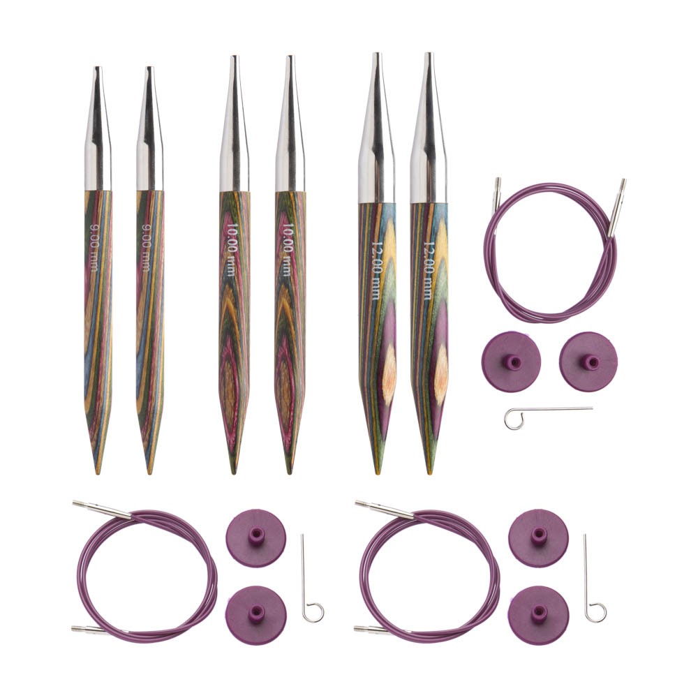 KnitPro Symfonie Wood Interchangeable Circular Knitting Needle Set, Chunky
