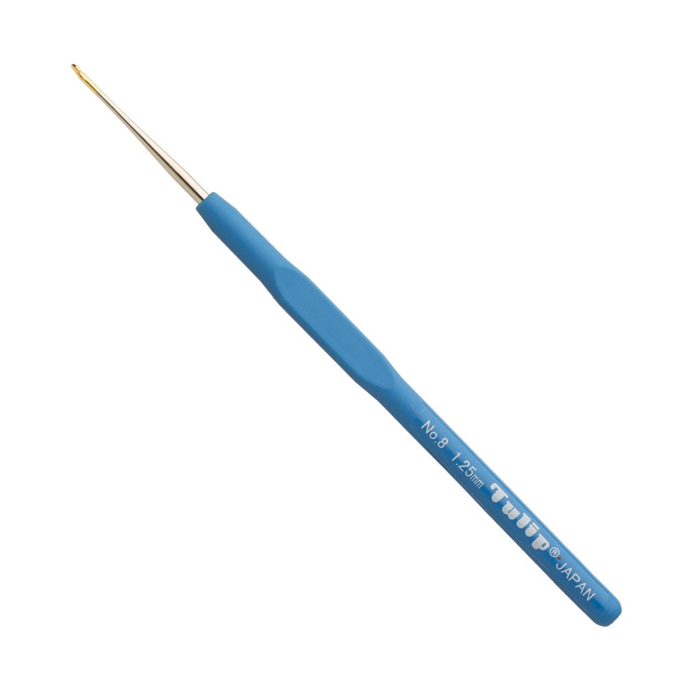 Tulip No.8 1.25 mm Crochet Hook with Plastic Handle, Blue