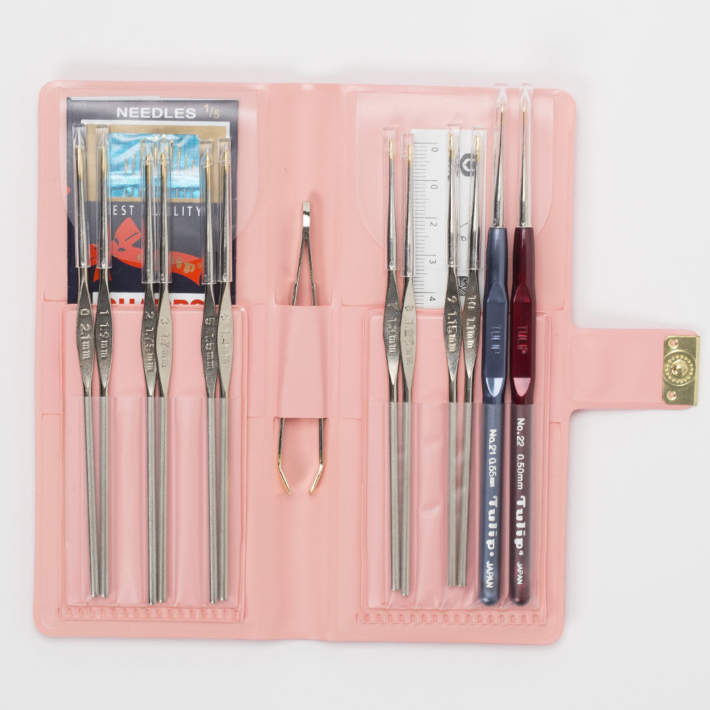 Tulip Crochet Hook Set for Lace, Pink Hobiumyarns