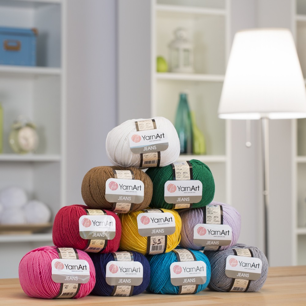 YarnArt Jeans Knitting Yarn, Black 53 Hobiumyarns